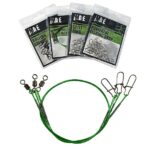 MATE WIRE LEADER 1×7 W/ROLLING SWIVEL AND NICE SNAP GREEN