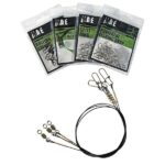 MATE WIRE LEADER 1×7 W/ROLLING SWIVEL AND NICE SNAP BLACK